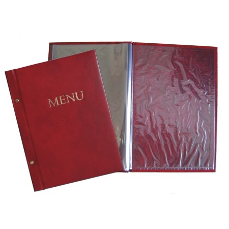 1824-339-116 Okładka Menu, oklejana, z napisem prostym - bordo