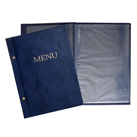 1824-339-118 Okładka Menu, oklejana, z napisem prostym - granat