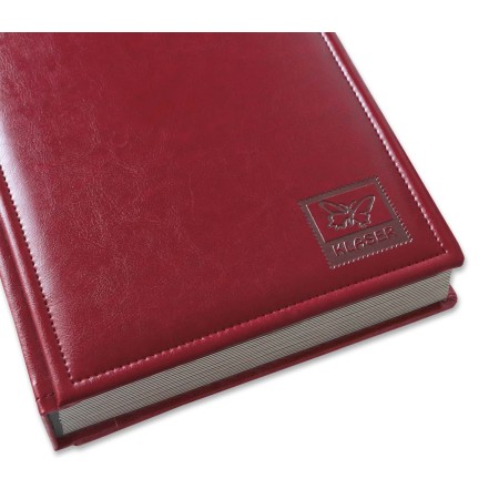 1829-110-002 Klaser filatelistyczny 215x305, 20k, okładka skóropodobna, bordo - bok