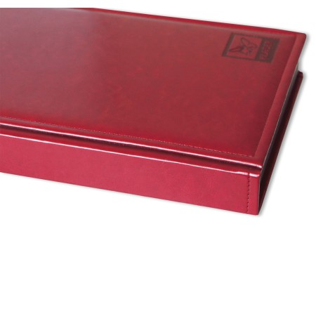 1829-110-002 Klaser filatelistyczny 215x305, 20k, okładka skóropodobna, bordo - grzbiet