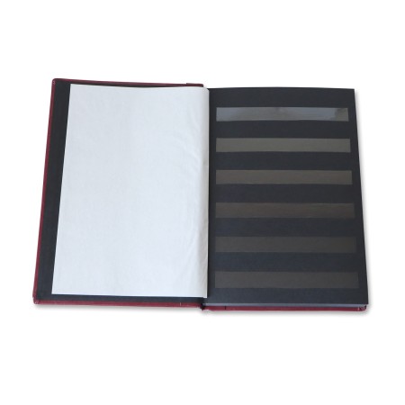 1829-110-002 Klaser filatelistyczny 215x305, 20k, okładka skóropodobna, bordo - blok