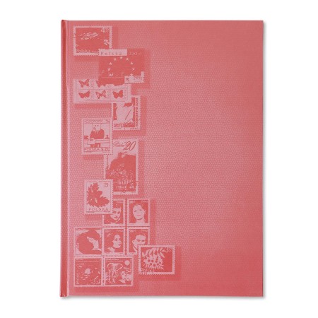 1829-110-006 Klaser filatelistyczny 178x245, 8k, z futerałem, okładka drukowana - czerwony okładka