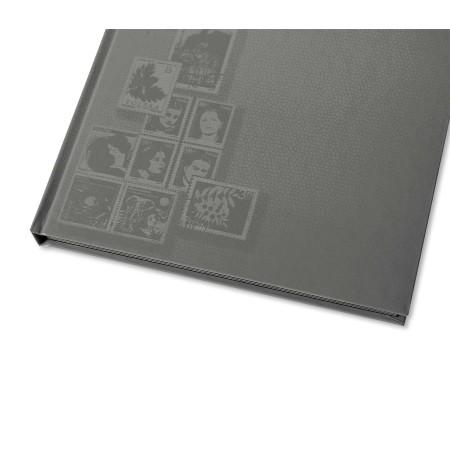 1829-110-006 Klaser filatelistyczny 178x245, 8k, z futerałem, okładka drukowana - szary bok