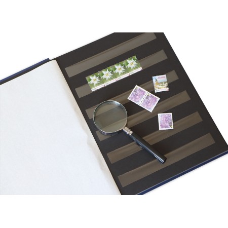 1829-110-004 Klaser filatelistyczny 215x302,  6k, z futerałem - granatowy przykład