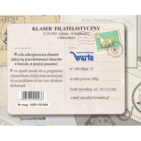 Klaser filatelistyczny 215x302,  6k, z futerałem