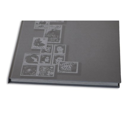 1829-110-008 Klaser filatelistyczny 215x302, 6k, z futerałem, okładka drukowana - szary bok