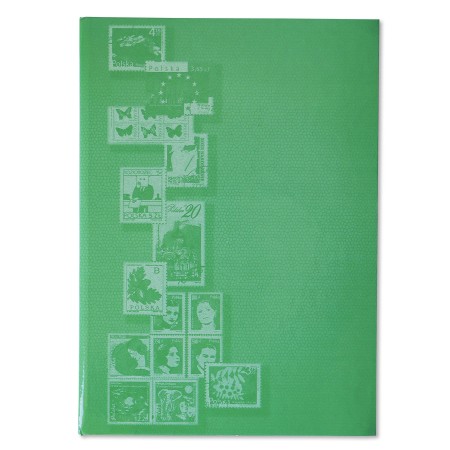 1829-110-008 Klaser filatelistyczny 215x302, 6k, z futerałem, okładka drukowana - zielony okładka