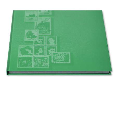 1829-110-008 Klaser filatelistyczny 215x302, 6k, z futerałem, okładka drukowana - zielony bok