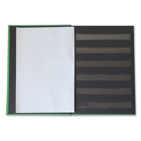 1829-110-008 Klaser filatelistyczny 215x302, 6k, z futerałem, okładka drukowana - zielony blok