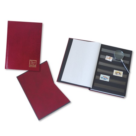 1829-110-010 Klaser filatelistyczny 215x305, 24k, z futerałem - bordo