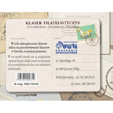 Klaser filatelistyczny 215x302, 24k, z futerałem